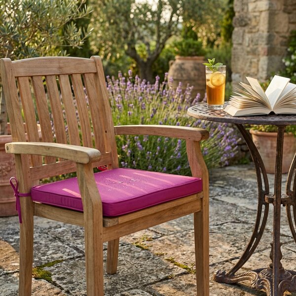 VivaGarden Cuscino Seduta Quadrato Bordeaux in Poliestere Sfoderabile e Idrorepellente 40x40x4 cm