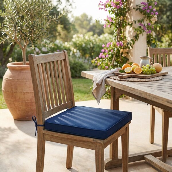VivaGarden Cuscino seduta large blu scuro Rettangolare idrorepellente 50x45x4 cm - CU805820