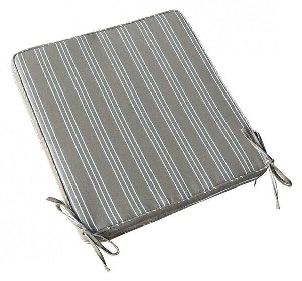 VivaGarden Cuscino seduta Quadrato sfoderabile e idrorepellente 40x40 cm righe Tortora - CU805795