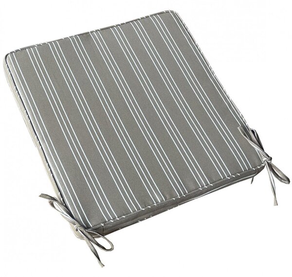 VivaGarden Cuscino Seduta Large Righe Tortora Sfoderabile e Idrorepellente 50x45x4 cm