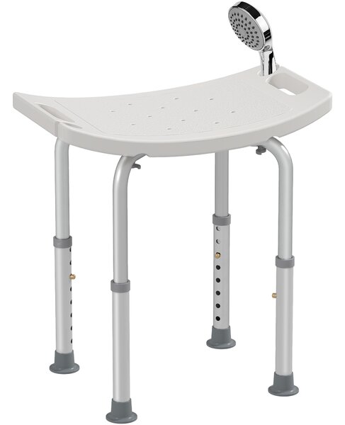 HOMCOM Sgabello Sedile Sedia per Doccia Bagno, Antiscivolo, Altezza Regolabile|Aosom