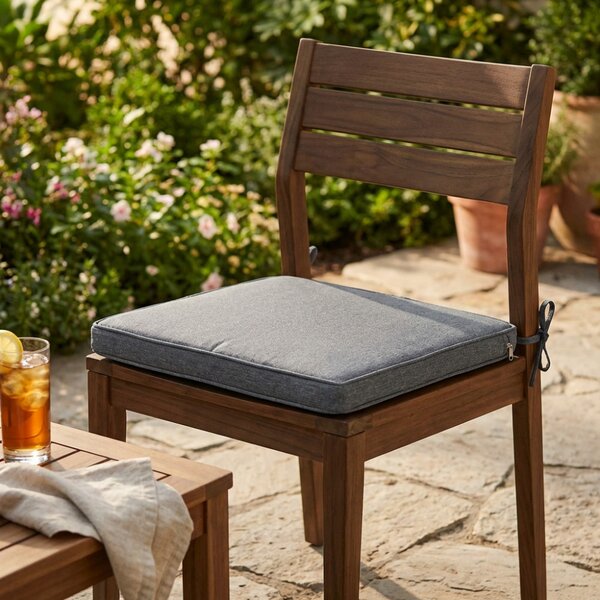 VivaGarden Cuscino Seduta Large Rettangolare Grigio Chiaro Melange sfoderabile e idrorepellente 50x45x4 cm - CU805844