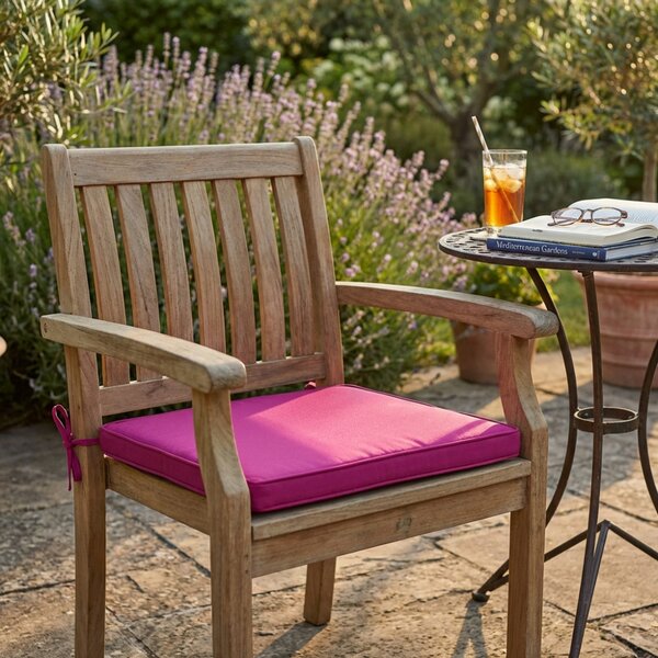 VivaGarden Cuscino Seduta Quadrato Bordeaux in Poliestere Sfoderabile e Idrorepellente 40x40x4 cm