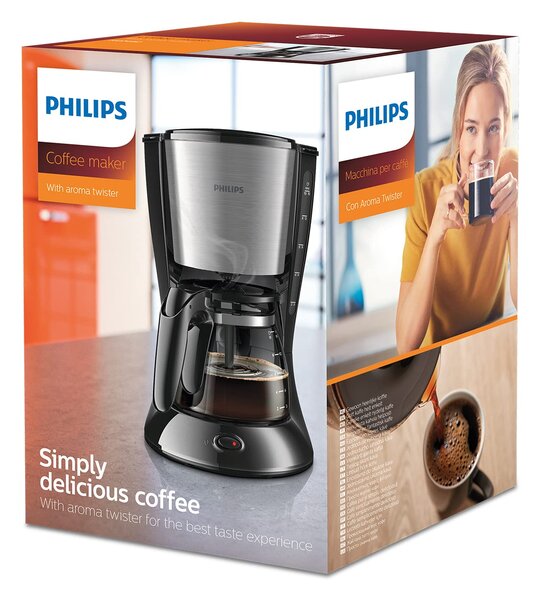 Philips Daily Collection HD7462/20 Macchina Caff Americano Caff Macinato in Polvere 15 Tazze Spegnimento automatico colore Nero / Acciaio