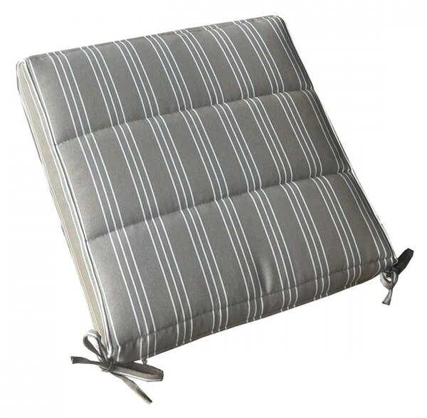 VivaGarden Cuscino Seduta Rigato Tortora Quadrato 40x40 cm Idrorepellente e Sfoderabile - CU805847