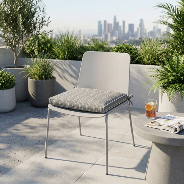 VivaGarden Cuscino Seduta Rigato Tortora Quadrato 40x40 cm Idrorepellente e Sfoderabile - CU805847