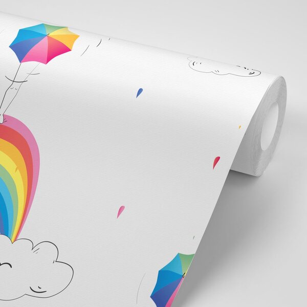 Carta da parati – Ombrelli arcobaleno