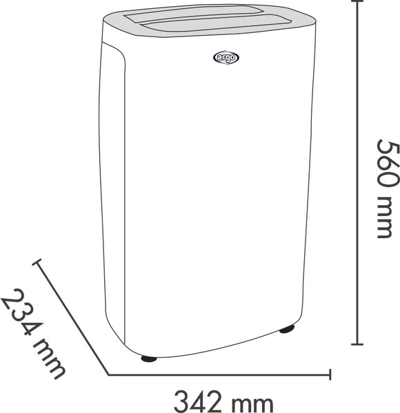 Argo Deumidificatore Portatile 21 Litri in 24 Ore Capacit Tanica 4 Litri Gas R290 - Dry Nature 21