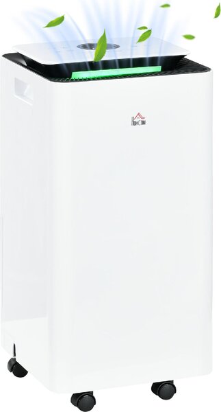 DecHome Deumidificatore Portatile da 10L con 5 Modalit 2 Velocit Timer 24h e Ruote 25x25x50.5cm colore Bianco - 950WTS431