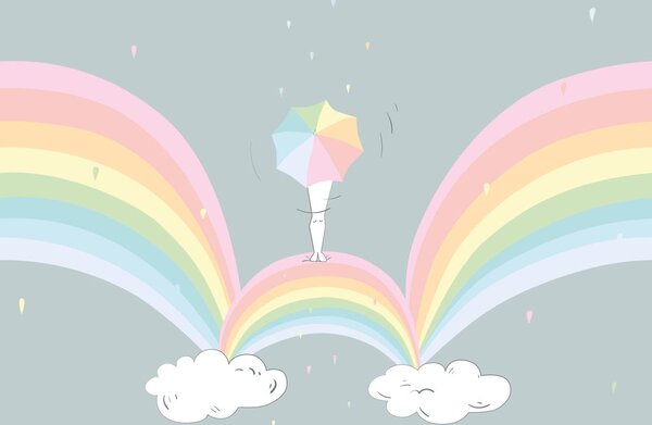 Carta da parati – Pioggia arcobaleno
