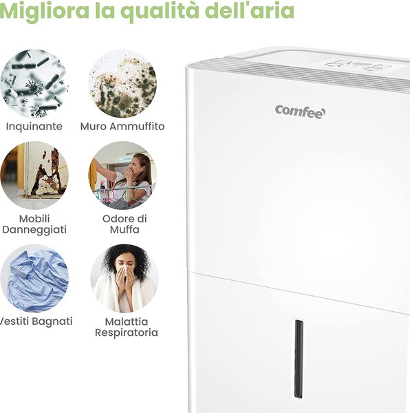 Niklas Deumidificatore Portatile 20 Litri in 24 Ore Capacit Tanica 5.5 Litri - TouchDry
