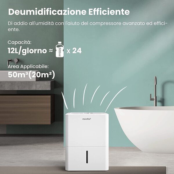 Niklas Deumidificatore Portatile 20 Litri in 24 Ore Capacit Tanica 5.5 Litri - TouchDry