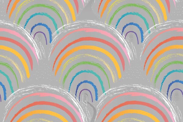 Carta da parati – Casette arcobaleno allegre