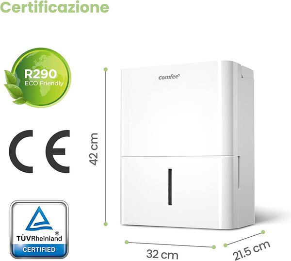 Niklas Deumidificatore Portatile 20 Litri in 24 Ore Capacit Tanica 5.5 Litri - TouchDry