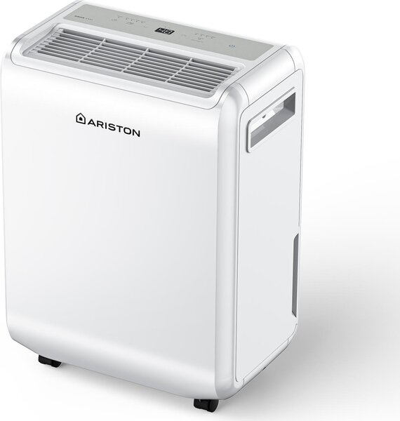 Ariston Deumidificatore Portatile per la casa muffa 10 Litri in 24 Ore Tanica 1,85 Litri Superficie 20m2 colore Bianco - DEOS10 EVO