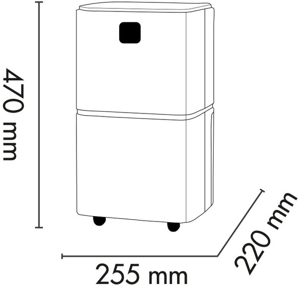 Argo Deumidificatore Portatile per la casa muffa 11 Litri funzione purificatore d'aria Tanica 2 Litri Dry Pury EVO 11