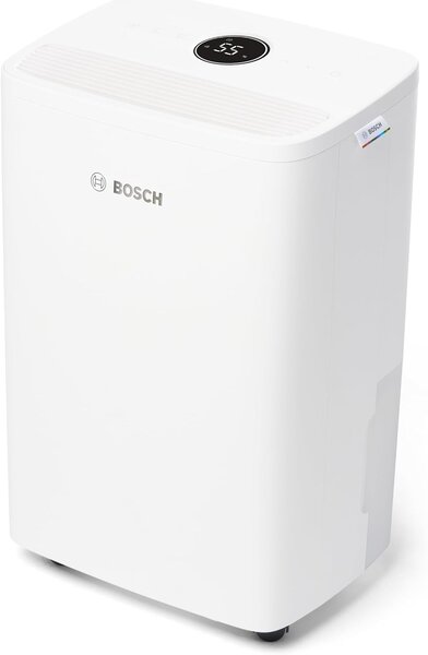 Bosch Deumidificatore Portatile per la casa muffa 10 Litri in 24 Ore Tanica 2.5 Litri con Filtro HEPA 2 in 1 colore Bianco - DRY1000