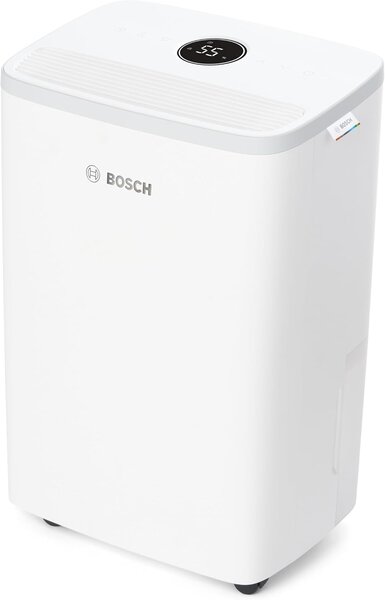 Bosch Deumidificatore Portatile per la casa muffa 12 Litri in 24 Ore Tanica 2.5 Litri con Filtro HEPA 2 in 1 colore Bianco - DRY2000