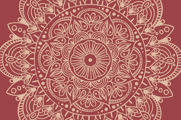 Carta da parati – Mandala su sfondo bordeaux