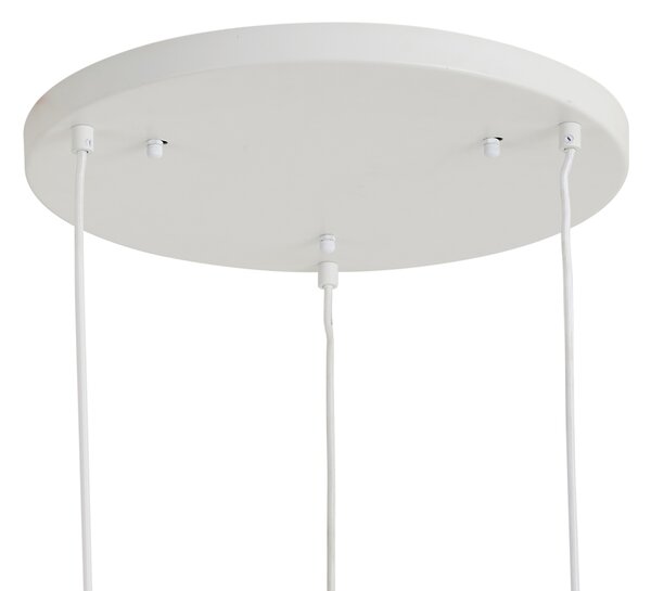 Lampada a sospensione Japandi bianca con paralumi organici 3 luci - Moonstone