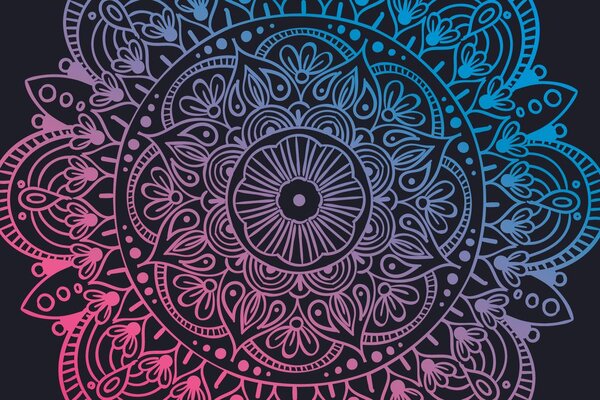 Carta da parati – Mandala su sfondo scuro