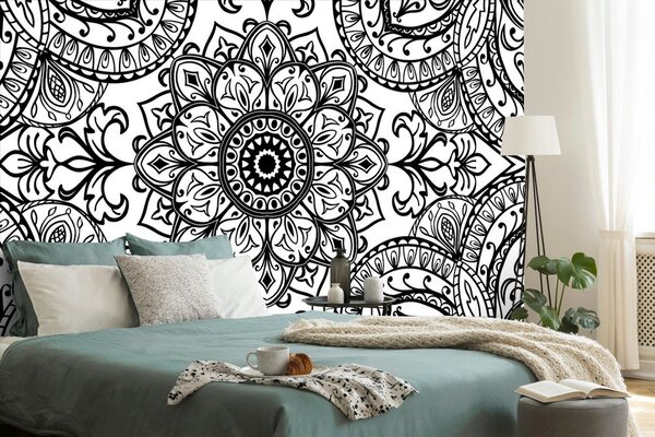 Carta da parati – Ornamento in bianco e nero