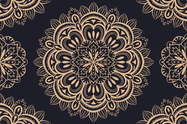 Carta da parati – Mandala su sfondo scuro