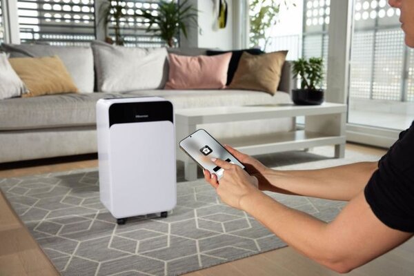 Hisense Deumidificatore Portatile per la casa muffa 16 Litri in 24 Ore Tanica 2 Litri con Timer e Wi-Fi colore Bianco - D16CW
