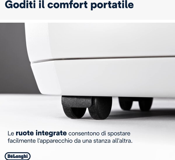 De Longhi Deumidificatore Portatile per la casa muffa 20 Litri in 24 Ore Capacit Tanica 5 Litri Silenziosit 44 dB colore Bianco - DDSX220