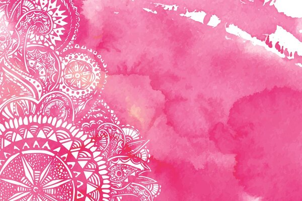 Carta da parati – Mandala acquerello rosa