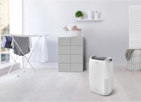 De Longhi Deumidificatore Portatile per la casa muffa 25 Litri in 24 Ore Capacit Tanica 5 Litri colore Bianco / Grigio - DDSX 225 Tasciugo Ariadry