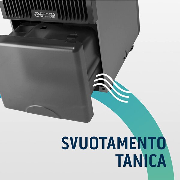 OLIMPIA SPLENDID Deumidificatore Portatile per la casa muffa 30 Litri in 24 Ore Tanica 8 Litri scocca acciaio inox - 02106 SECCOPROF 30 P