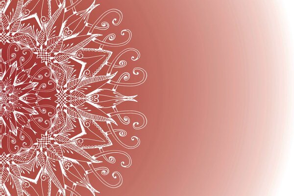 Carta da parati – Mandala bianca su sfondo bordeaux