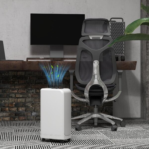 DecHome Deumidificatore Portatile Touch da 12L con Tubo di Scarico Timer e Filtro in ABS 28x18x50.6 cm colore Bianco - 980WTS432