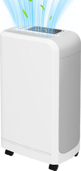 DecHome Deumidificatore Portatile Touch da 12L con Tubo di Scarico Timer e Filtro in ABS 28x18x50.6 cm colore Bianco - 980WTS432
