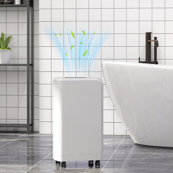 DecHome Deumidificatore Portatile Touch da 12L con Tubo di Scarico Timer e Filtro in ABS 28x18x50.6 cm colore Bianco - 980WTS432