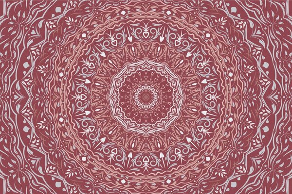 Carta da parati – Mandala in stile vintage in tonalità rosa