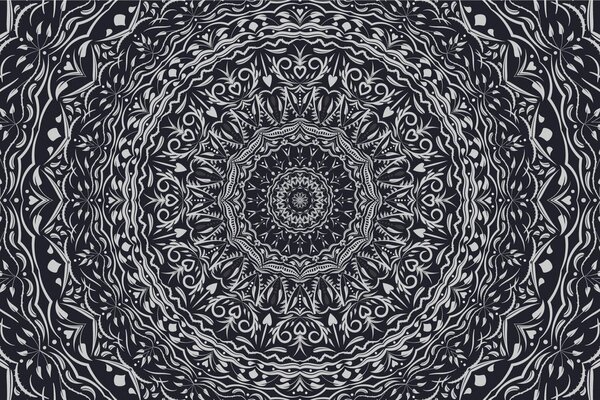 Carta da parati – Mandala in stile vintage in bianco e nero