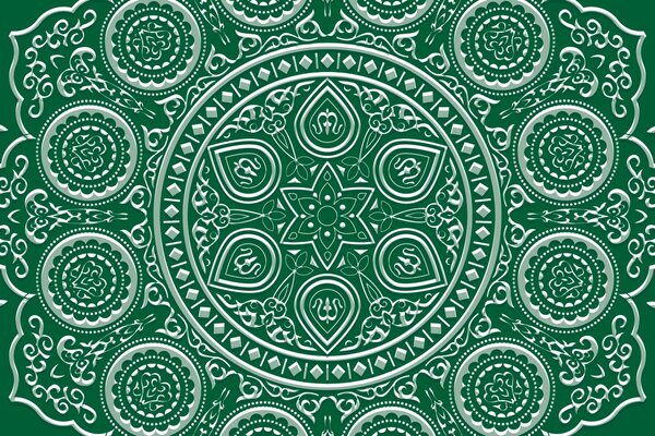 Carta da parati – Mandala etnica delicata in verde