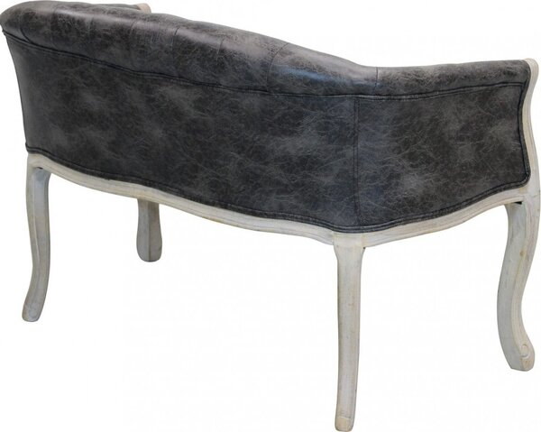 DecHome Divano 2 Posti Classico in Ecopelle Dimensioni 107x61x70 cm colore Grigio Scuro - Danubio