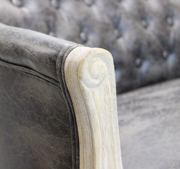 DecHome Divano 2 Posti Classico in Ecopelle Dimensioni 107x61x70 cm colore Grigio Scuro - Danubio