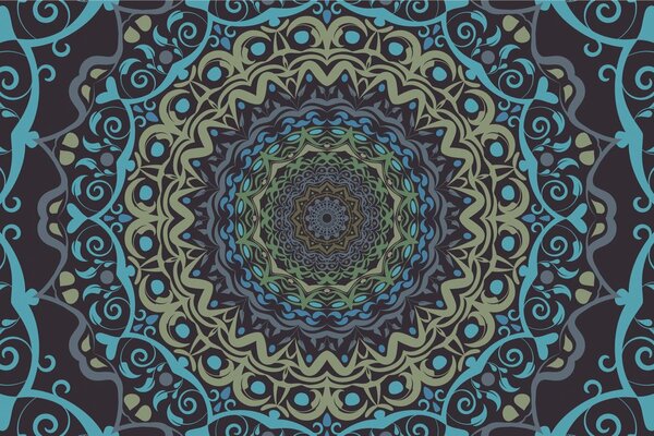 Carta da parati – Mandala astratta in stile vintage