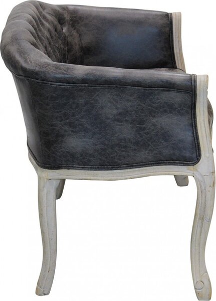 DecHome Divano 2 Posti Classico in Ecopelle Dimensioni 107x61x70 cm colore Grigio Scuro - Danubio