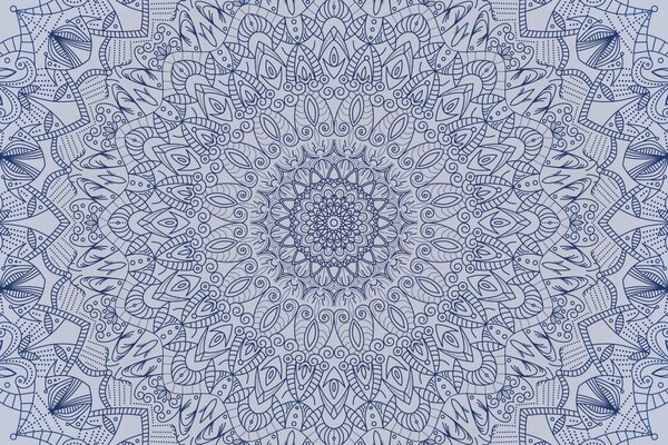 Carta da parati – Mandala ornamentale dettagliata in blu