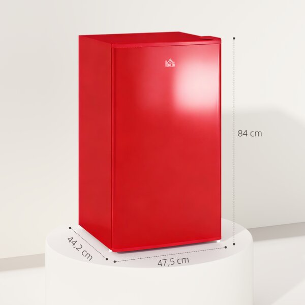 HOMCOM Frigorifero Piccolo 91L MonoPorta Reversibile con Congelatore e Temperatura Regolabile, Rosso | Aosom Italy