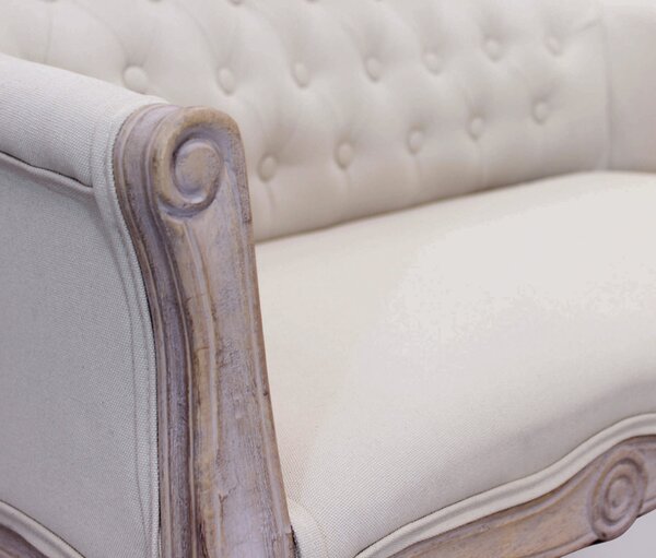 DecHome Divano 2 Posti Classico in Tessuto Dimensioni 107x61x70 cm colore Beige - Danubio