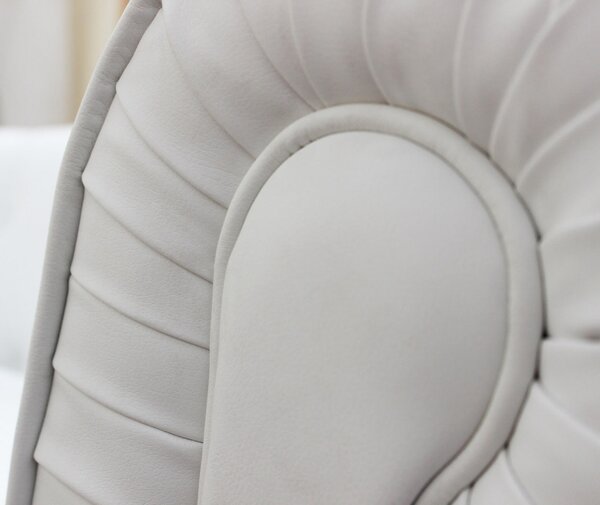 DecHome Divano 2 Posti Classico in Ecopelle Dimensioni 152x74x82 cm colore Bianco