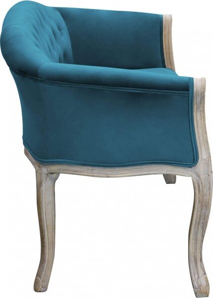 DecHome Divano 2 Posti Classico in Velluto Dimensioni 107x61x70 cm colore Blu - Danubio