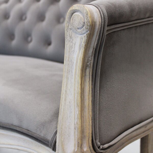 DecHome Divano 2 Posti Classico in Velluto Dimensioni 107x61x70 cm colore Taupe - Danubio
