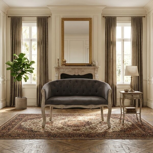 DecHome Divano 2 Posti Classico in Velluto Dimensioni 107x61x70 cm colore Taupe - Danubio